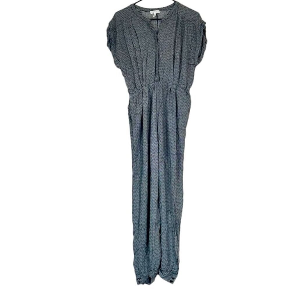 Leith Black and White Chevron Jumpsuit - Size: Small